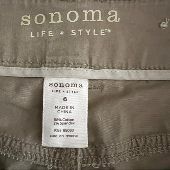 Sonoma Modern Capri Pants Women's Size 6 Tan Khaki Pockets Stretch - Picture 5 of 10